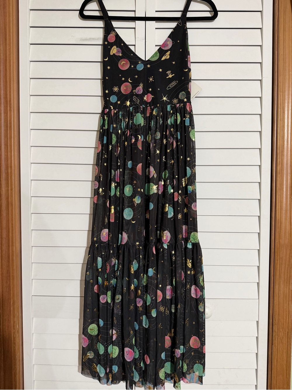 BlackMilk Space Print Maxi Dress with V-Neck